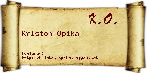Kriston Opika névjegykártya